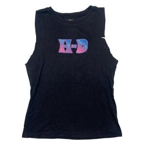 Y2K Harley Davidson Ft Myers Florida Womens Black Muscle Tank Top Sparkle Medium